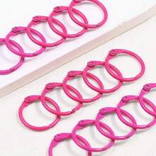 5pcs/10pcs/20pcs Rose Red Metal Loose Leaf Rings, Open Round Rings Hardware Accessories, Suitable For Notebook Binding, File Organization, Keychain, Bag Decoration And Handmade DIY Accessories - Book Clasp - View 5