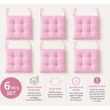 Made In Turkey, Available In 4-Piece And 6-Piece Sets, Polyester Chair Cushions, Soft, Machine Washable And Durable, Suitable For Daily Use, 40*40cm, Fits Dining Room, Kitchen, Garden, Office And Cafe Chairs - Pink - View 4