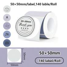 1 Roll Self-Adhesive Sticker Paper, Thermal Label Paper Compatible With M120/M220/M110/DETONGER P1 Label Printers - Multicolor - View 42