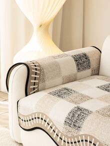 1pc Chenille Minimalist Square Sofa Cushion Pad 1234 Seat Sofa Seat Cushion Armrest Backrest Pad Sofa Cover All Season - Khaki - View 7