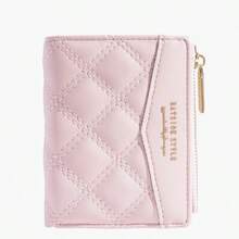 4pcs Letter TPU Short Women's Wallet, Exquisite Diamond Quilted Short Wallet, Multi-Slot Zipper Coin Purse, Student Minimalist Card Holder - Multicolor - View 5
