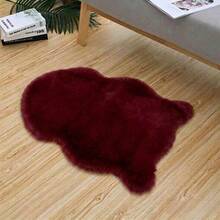 1pc Burgundy Plush Rug, Soft Faux Rabbit Fur Asymmetrical Carpet, 1-5cm Trimming Tolerance, Suitable For Christmas, Thanksgiving And New Year Decoration, Soft And Skin-Friendly, Home Decor Rug For Living Room, Bedroom, Bathroom Or Kitchen, Multiple Colors Available, Bedroom Carpet, Decorative Rug, Small Rug, Carpet, Home Decor, Living Room Rug - Burgundy - View 16