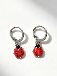 1 Pair Cute Ladybug Earrings With Mini Red Ladybug, Excellent Christmas Gift For Best Friends - Insect - View 7