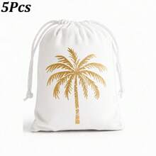 5pcs/1pc Tas Beludru Hijau dengan Motif Pohon Palem, Tas Dekorasi Pesta Perayaan untuk Hari Nasional Arab Saudi - MultiWarna - View 14