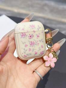 1個可愛粉色花朵耳機保護殼，適用於AirPods Pro 3，防摔保護殼，Pro 2，可愛3米米白2女款，附粉色花朵鑰匙圈4 - 淺粉色 - 查看 6