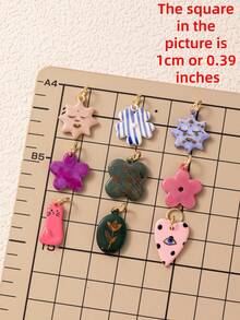 1pc New Vintage Mixed Style Pendant, Cartoon High-End Design, 14k Gold Plated Copper Material, Suitable For DIY Creative Necklace, Bracelet, Earring, Bag Chain, Keychain, Waterproof And Sweat-Resistant, Suitable For Daily Casual Wear - Multicolor - View 2