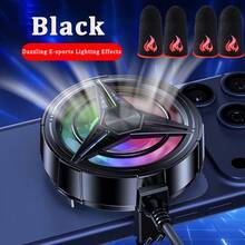 Smartphone Cooling Fan, USB Powered, Operates Quietly, Designed For Mobile Gaming ,As A Radiator For Phones,Finger Covers For Game Playing. - Black - View 12
