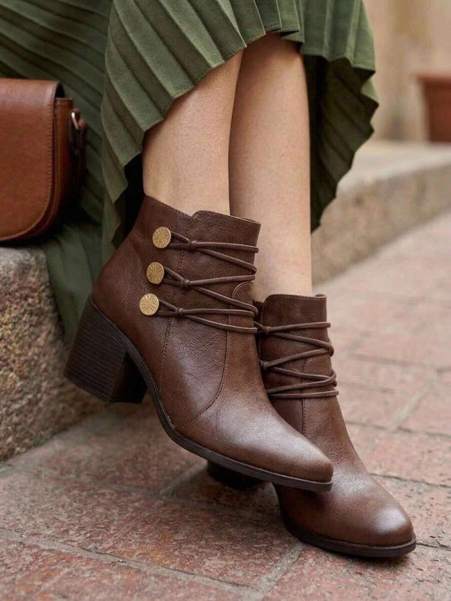 Women Ankle Boots & Booties - 咖啡棕 - 查看 1