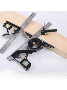 3-In-1 Multi-Function Combination Square Set, Precise And Durable, No Electricity Required, Stainless Steel Straight Ruler And Angle Measuring Tool - Suitable For Woodworking, Construction And Home Projects - A - View 2