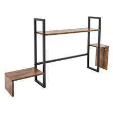 Countertop Computer Rack Desk Storage Organizer Desktop Bookshelf Display Shelf - Wood - View 7