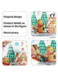 1pc Creative Christmas Gingerbread Man Window Stickers, Christmas Glass Decorations, PVC Static Cling Stickers, Home Decor, Shop Window Decorations, Suitable For Decorating Living Rooms, Kitchens, And Store Windows - Multi-color - View 11