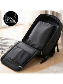 Travel Backpack 40 * 20 * 25 Cm Cabin Bag With USB Port, Carry On Laptop Backpack 15.6 Inch, 180 Degree Opening, Water Repellent Fabric, 12 Pockets - Black - View 4