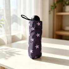 Fresh Little Star Black Vinyl UV Protection Sun & Rain Folding Umbrella, Portable Outdoor Universal - Capsule Star - View 9