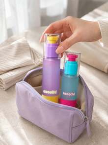 Dopamine Color Refillable Pump Bottle, Cute Colorblock Travel Cosmetic Dispenser With Protective Cap, Portable Lotion, Shampoo & Hand Sanitizer Container For Gym, Office & Daily Use, Spray Bottle, Mini Perfume, Travel Bottles - Multicolor - View 5