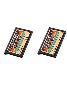 Vintage Cassette Tape Design Pop-Up Card Holder, Portable Scratch-Resistant Pop-Up Card Wallet With Secure Hidden Card Slot For ID And Credit Cards, Multi-Scenario Gift For Music Lovers, Suitable For Commuting, Travel, Dorm Use, Ideal Gift For Valentine's Day, Mother's Day, Teacher's Day, Back To School And Independence Day - Multicolor - View 24