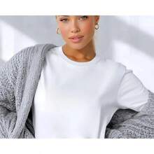 Camiseta unisex de algodón grueso, 100% blanca. - Blanco - Ver 6