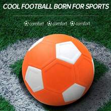 1 buah Bola Sepak Melengkung Ringan #5, Bola Sepak Ajaib EVA - Oranye Putih - View 2