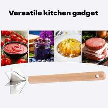1 Buah Alat Pencincang dan Penghancur Daging Stainless Steel Gagang Kayu, Alat Penghancur Dapur Multifungsi untuk Daging Sapi Giling, Daging Hamburger, Kentang Tumbuk, Alpukat, dan Pure Buah - MultiWarna - View 3