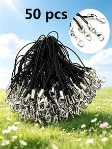 10/30/50/100/200/500/1000pcs Mixed Color Lobster Clasp Rope Jump Ring Buckle Lanyard Keychain Lasso Ring Nylon Cord Key Ring For DIY Jewelry Making Accessories - Multicolor - View 19