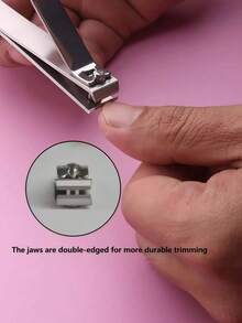 3pcs Silver Stainless Steel Nail Clippers, Flat Edge Nail Clippers Suitable For Men And Women Nail Care Tools - Silver - View 6