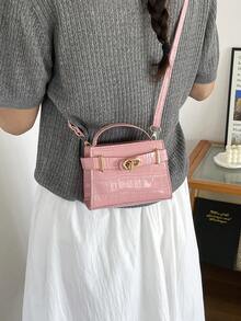 Bolso de hombro elegante para mujer, bolso de mano de cuero genuino de gran capacidad, bolso cruzado, bolso casual versátil y de moda para mujer, diseño ligero de calidad premium, resistente al agua y al desgaste, duradero, accesorio para mujer en primavera, otoño e invierno - Rosa - Ver 2