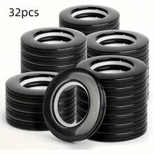 32pcs Curtain Rings, Curtain Grommets, Round Plastic Rings, 40mm Inner Diameter, Quiet Low Noise Curtain Rings, Suitable For Hanging Curtains On Windows - Multicolor - View 8