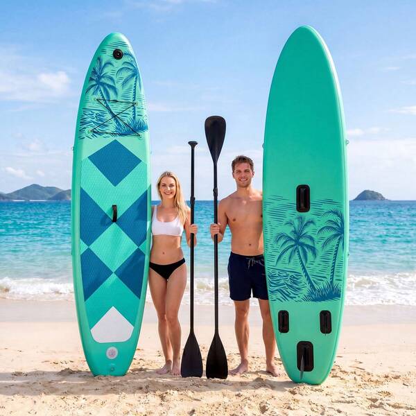 SMOOL Paddle gonflable 335x80 cm, SUP de randonnée avec siège de kayak, support de caméra, pont antidérapant, accessoires complets pour la pêche, le yoga, la promenade, le lac, l'océan