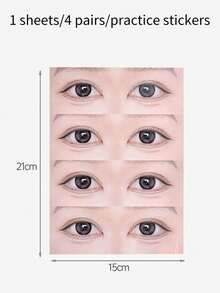 2 Sheets/8 Pairs, Simulated Eye Shaped False Eyelash Practice Stickers, Eyelash Grafting Practice Cardstock, Specialized Training Tool For Eyelash Beauty For Novice Simulated Eye Learners - Multicolor - View 10