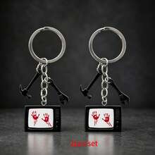 1pc/2pcs Unisex Halloween TV Hammer Wrench Pendant Accessory Hanging Decoration Halloween Gift Creative Bag Key Chain - Multicolor - View 4