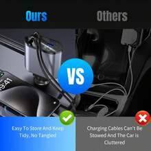120W Retractable 4-In-1 Fast Charging Car Charging Cable 4-Port Car Charger Adapter Compatible With All Devices - And Reliable Car Plug - TypeC+Lighting - View 7