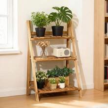 Faltbares Lageregal,Display Regal,Leiter Design Blumenstand - 棕色 - 查看 2
