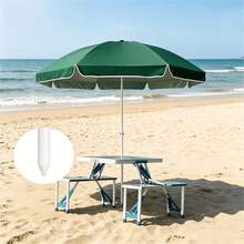 Outdoor Parasol, Stand And Base - Green - View 2