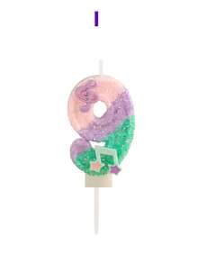 Music Symbol Pink, Green And Purple Multicolor Shiny Sequin, Musical Note Shaped Number Candles, Anniversary Candles, Souvenirs, Birthday, Holiday, Halloween, Party, Party Favors, Games, Party Candle Decorations And Supplies - Multicolor - View 11