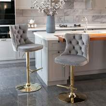 Barstools - Gray + Velvet + Foam - View 12