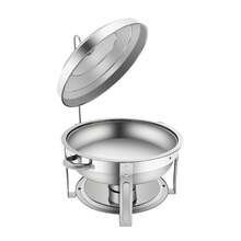Gladney Round Stainless Steel Chafing Dish 7.5L Silver Buffet Warmer With Lid For Parties And Catering - Silver - View 3