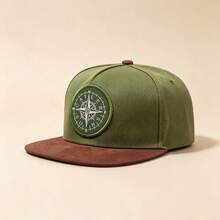 1pc Embroidered Compass Brim Cap, Street Dance Hip Hop Baseball Hat, Unisex, Suitable For Outdoor Activities - Multicolor - View 5
