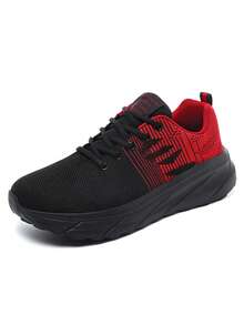Men's Wide Toe Comfortable Mesh Breathable Thick Sole Lightweight Sports Casual Shoes - Black - View 4