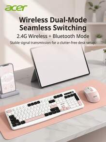 Acer Wireless Bluetooth Keyboard And Mouse Combo, Silent Keys, Office Typing, Compatible With Desktop And Laptop, Office And Home Keyboard And Mouse Set - View 8