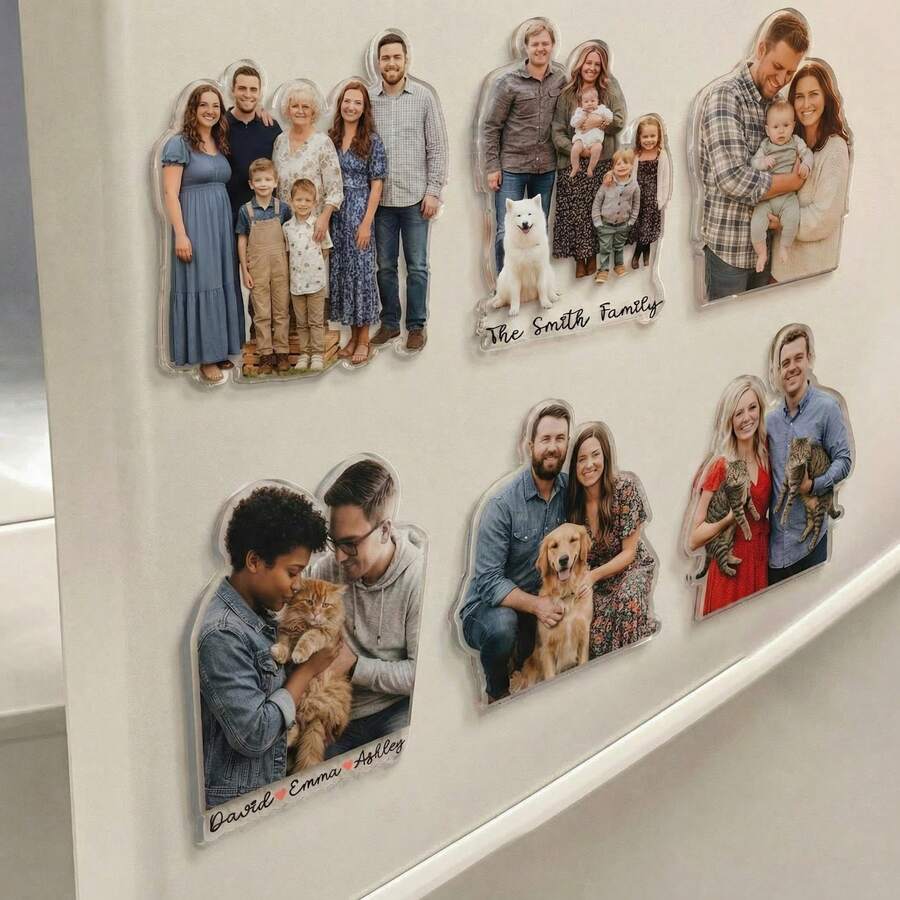 Personalized Photo Magnets For Refrigerator - Custom Family Photo Magnets, Use Your Own Photos, Refrigerator Door Base, Acrylic Photo Frame, Office Decor - Christmas, Graduation Gift, 3D Effect, Class Of 2026 - Multicolor - View 1
