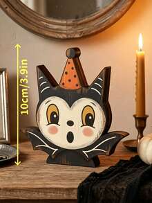 3pcs/1pc Vintage Wooden Halloween Tiered Tray Decor, Ghost Cat Pumpkin Desktop Ornament, Distressed Spooky Farmhouse Style Fireplace Window Sill Indoor Autumn Holiday Decoration - Multi-color - View 10