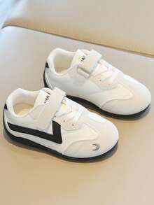 Children's Moon Embroidery German Training Shoes, Unisex Toddler Hook-And-Loop Shoes, Soft Sole Anti-Slip Baby Sneakers - Beige - View 3