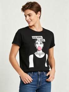 Women T-Shirts - 黑色 - 查看 2