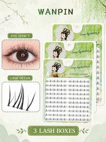 WANPIN WAN PIN Moon Goddess Lower Eyelashes, Realistic Natural Thick Short Segmented False Eyelashes, 10 Rows Large Capacity, 6mm Length, Natural Fit Without Discomfort - C - View 6