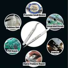 Precision Industrial Tweezers Anti-Static Magnetic Stainless Steel Tweezers Set, Suitable For Electronic Soldering Maintenance Manual Tools - Multiple Specifications - View 2