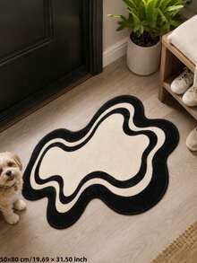 1pc 2026 New Abstract Black And White Pattern Asymmetrical Rug, Absorbent Soft Skin-Friendly Carpet, Autumn/Winter Hot-Selling Decorative Mat, Decorative Rug, Bedroom Decor, Small Rug, Carpet, Home Decor, Living Room Rug, Living Room Small Rug, Bedroom Carpet, Living Room Home Decor, Outdoor Rug, Washable Carpet - Multicolor - View 17