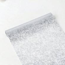 1 Roll Silver Mesh Table Runner, Silver Gauze Design, Fashionable Soft Dining Table Decor, Suitable For Wedding, Birthday, Halloween, Christmas And Other Holiday Occasions - Silver - View 1