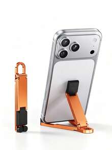 Portable Foldable Phone Stand, Mini Keychain Phone Holder With Spring Clip, Compact Travel Support Stand, Compatible With All Smartphones Under 20.32cm, Ideal Office Accessory, Travel Accessory, Perfect Birthday Gift For Friends And Family, College Essential - Multicolor - View 12