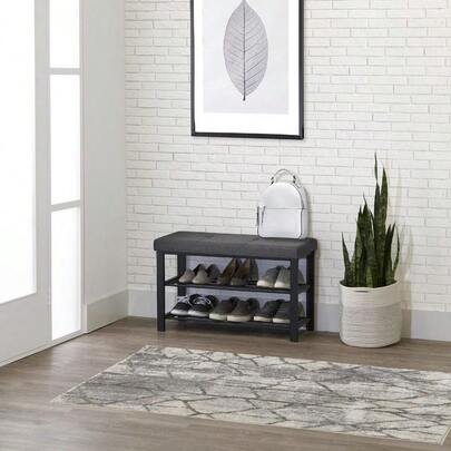 Neatfreak! Fabric Upholstered Shoe Storage Bench