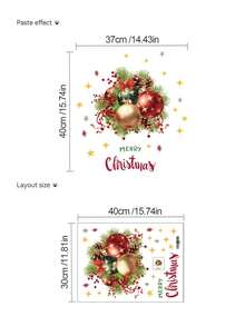 1PC Christmas-Themed Wall Sticker, Cute Snowman / Christmas Ball / Peeking Santa, PVC Self-Adhesive Sticker, Removable And Waterproof, Suitable For Fireplace, Doors, Cupboards, And Windows, Christmas Home Party Atmosphere Decoration Sticker - Wall Stickers - View 13
