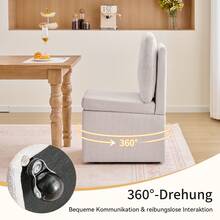 Multifunctional Dining Chair Grey Chenille - 灰色 - 查看 4